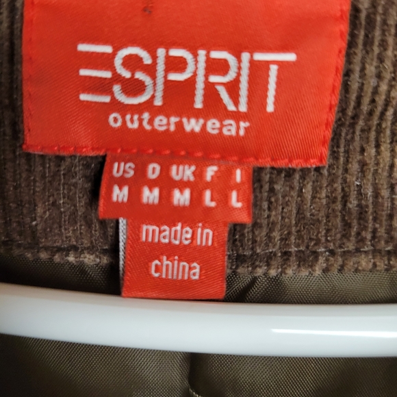 (Y2K) Esprit Brown Corduroy Faux Fur Trimmed Jacket. - Picture 3 of 5